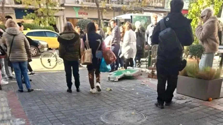 Πατησίων: Σταυρός φαρμακείου έπεσε πάνω σε γυναίκα