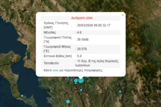 Σεισμός τώρα κοντά στα Γιάννενα