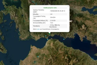 Σεισμός 3,6 Ρίχτερ στη Ναύπακτο