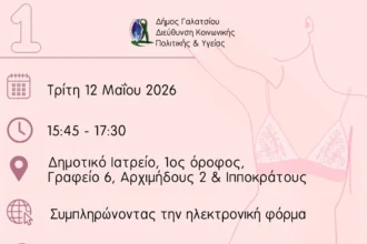 Δωρεάν διενέργεια test pap και πάλι, κατόπιν ραντεβού, από την Τρίτη 12 Μαΐου 2026, στο Δημοτικό Ιατρείο του Δημαρχείου