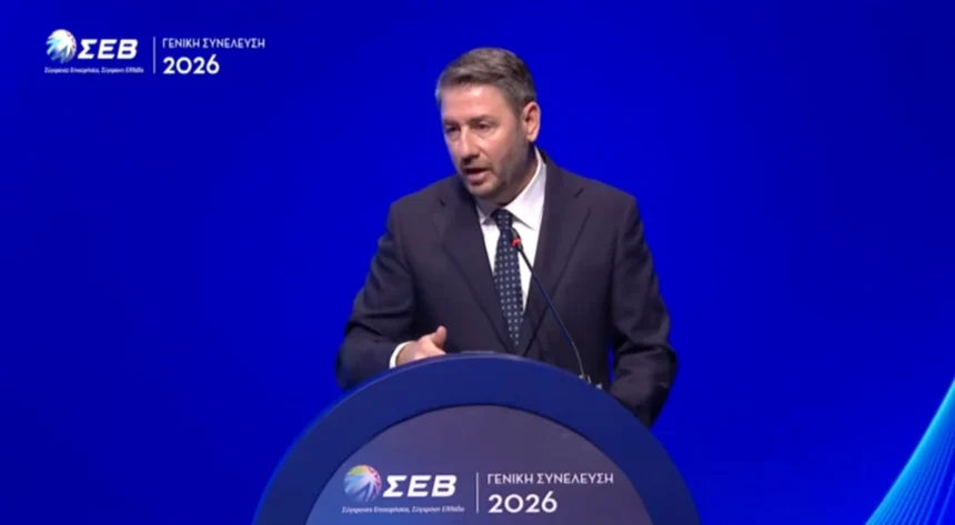 Ανδρουλάκης από το βήμα του ΣΕΒ: Ζήτησε κατάργηση της Golden Visa, μείωση ΦΠΑ και πιλοτική 4ήμερη εργασία